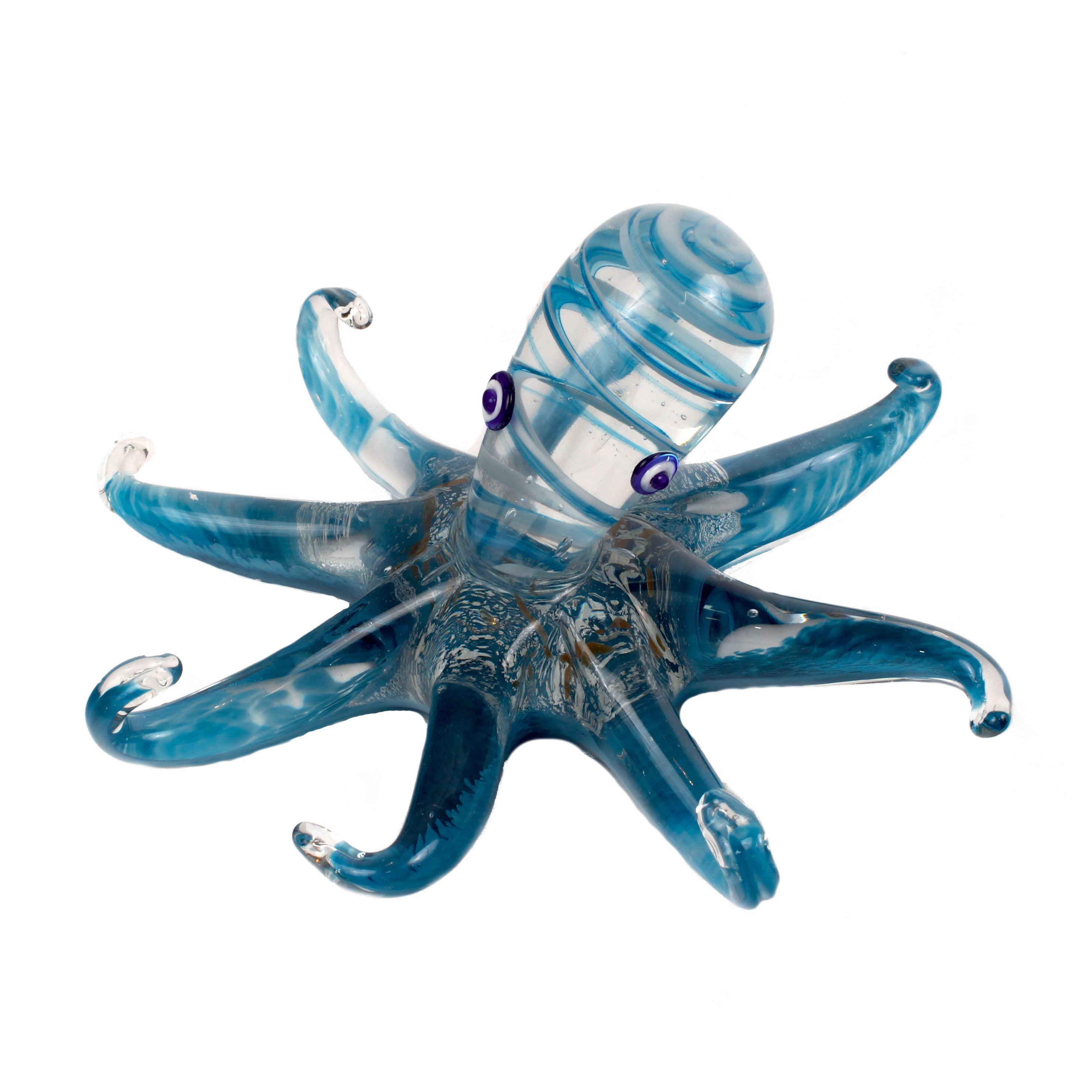Viz Art Glass Art Glass Oceanic Charm - Handblown Art Glass Octopus Sculpture 8029 by Viz Glass