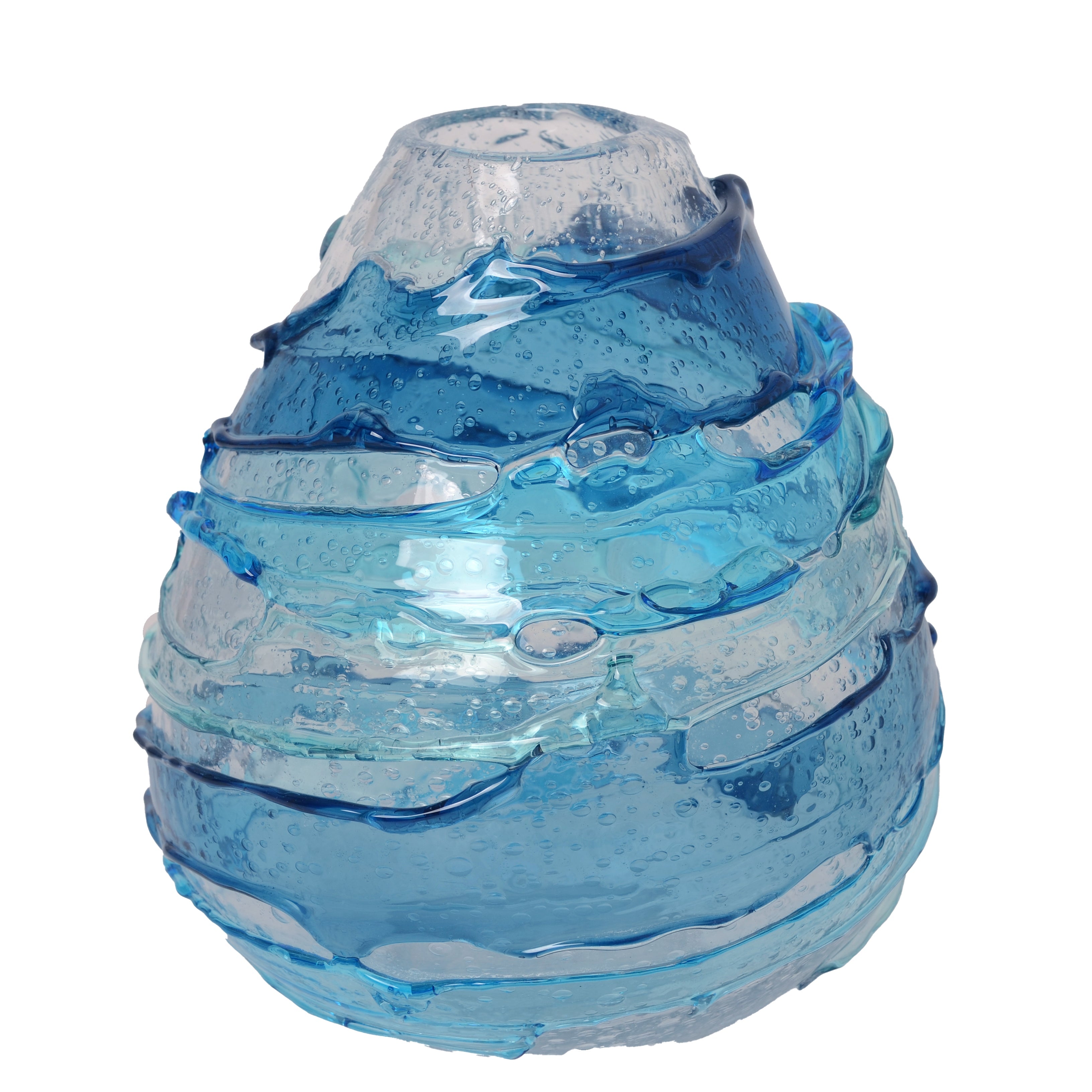 Viz Art Glass Art Glass Oceanic Ripple - Handblown Art Glass Vase 8018 by Viz Glass