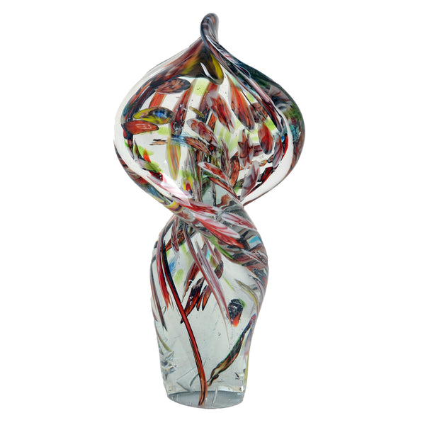 Viz Art Glass Art Glass Scarlet Whirlwind - Handblown Art Glass Sculpture 8031 by Viz Glass