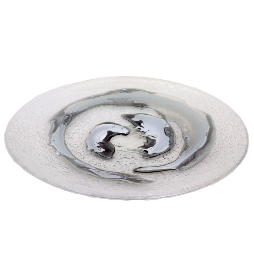 Viz Art Glass Art Glass Swirling Clouds Handblown Art Glass Platter 8005 by Viz Glass