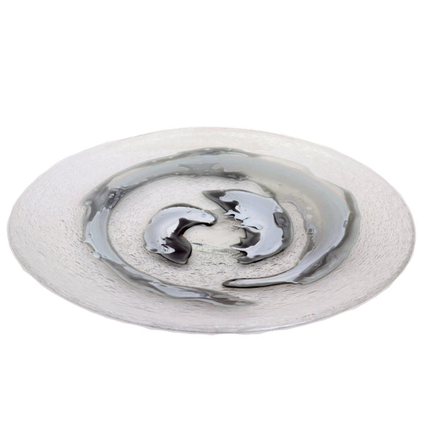 Viz Art Glass Art Glass Swirling Clouds Handblown Art Glass Platter 8005 by Viz Glass