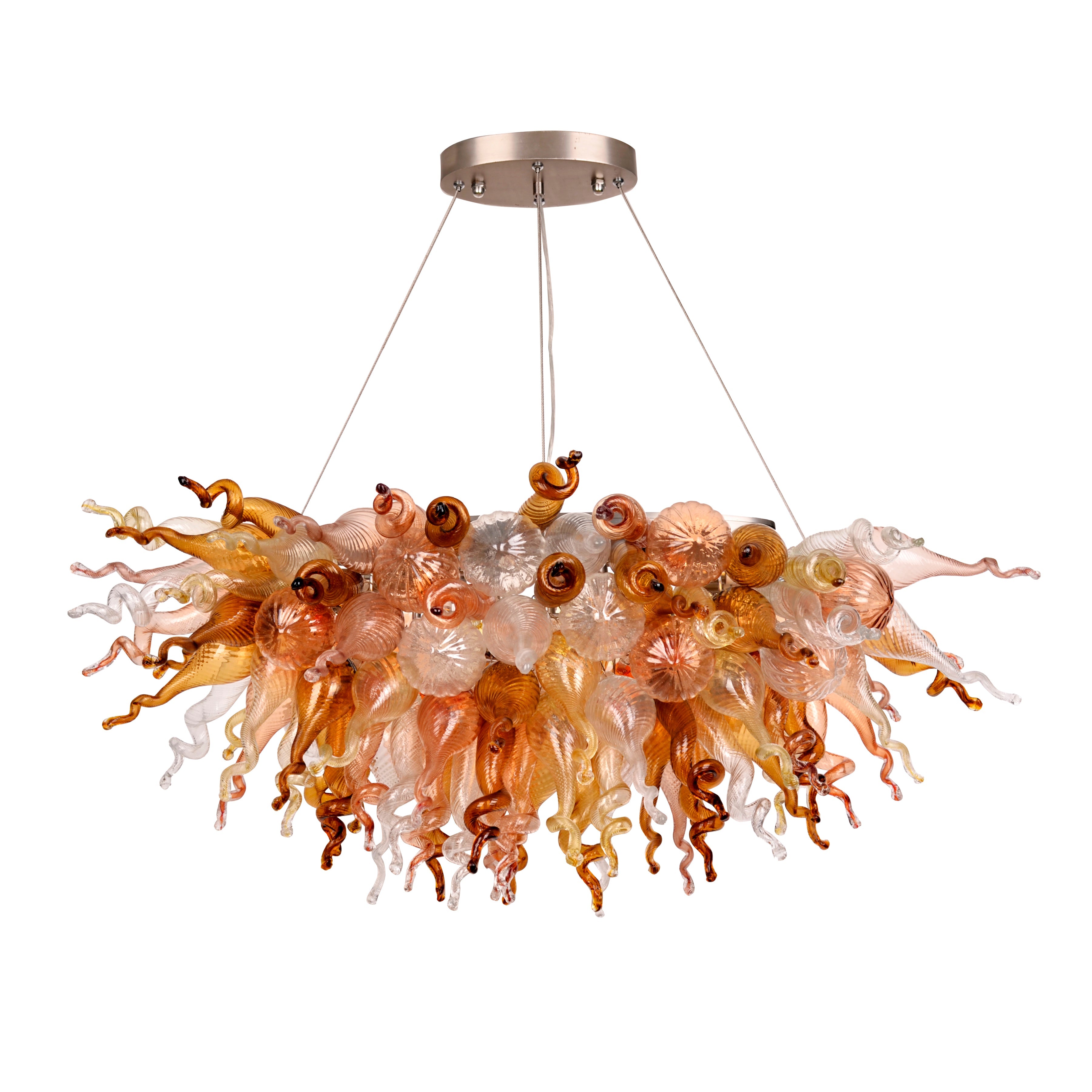Viz Art Glass Lighting Viz Art Glass ColorSelect Canyon Shadow Linear Blown Glass Chandelier