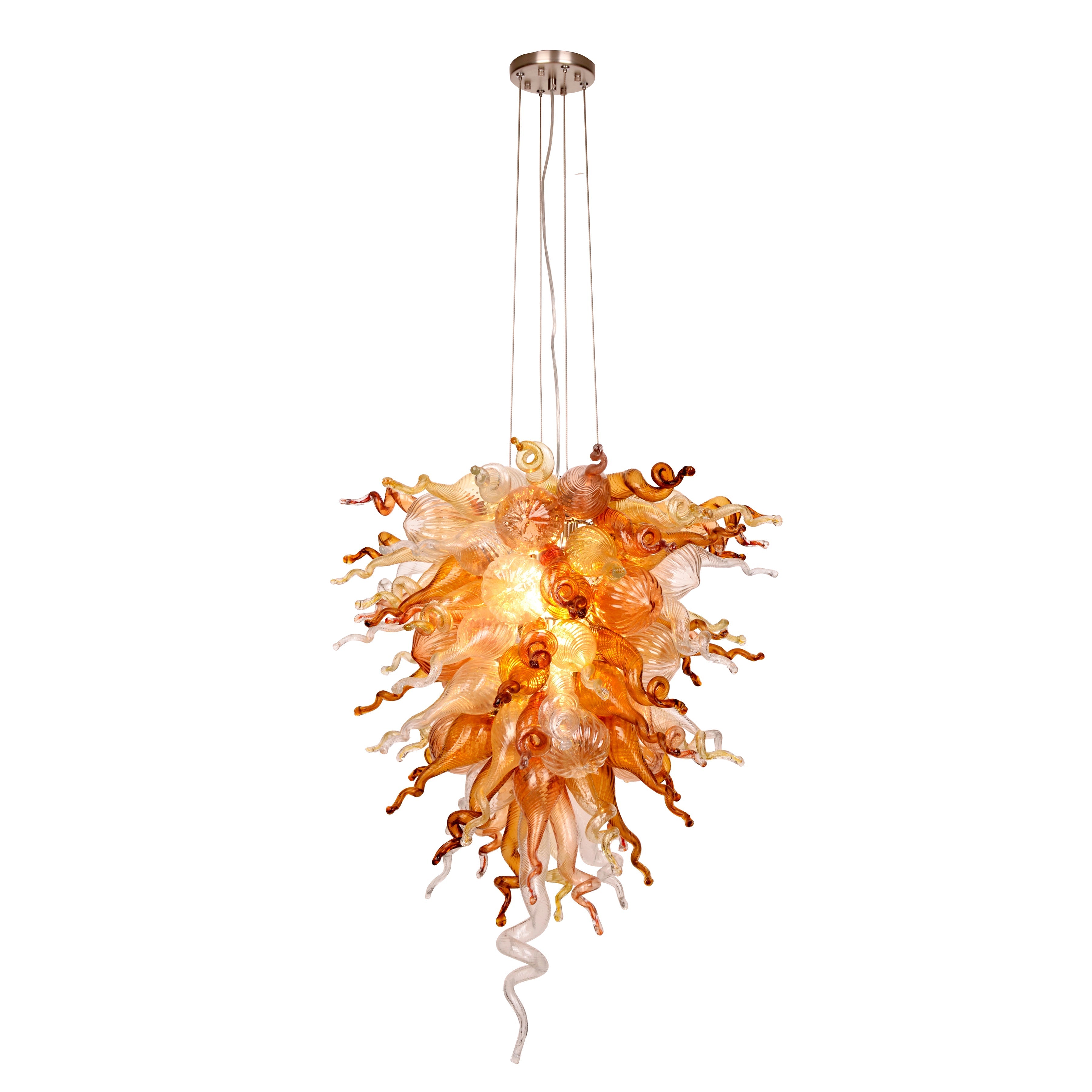 Viz Art Glass Lighting Viz Art Glass ColorSelect Canyon Shadow Tall Blown Glass Chandelier