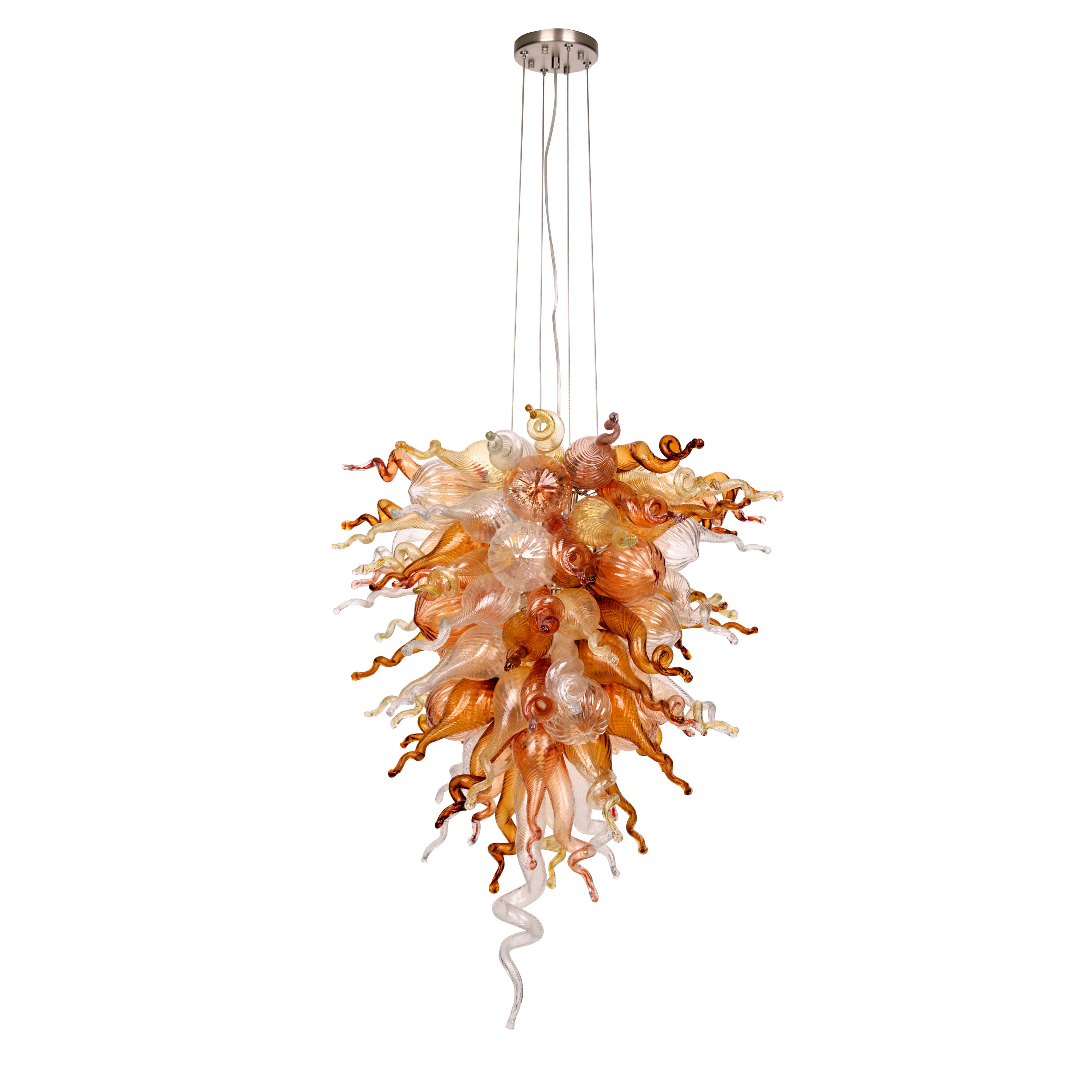 Viz Art Glass Lighting Viz Art Glass ColorSelect Canyon Shadow Tall Blown Glass Chandelier