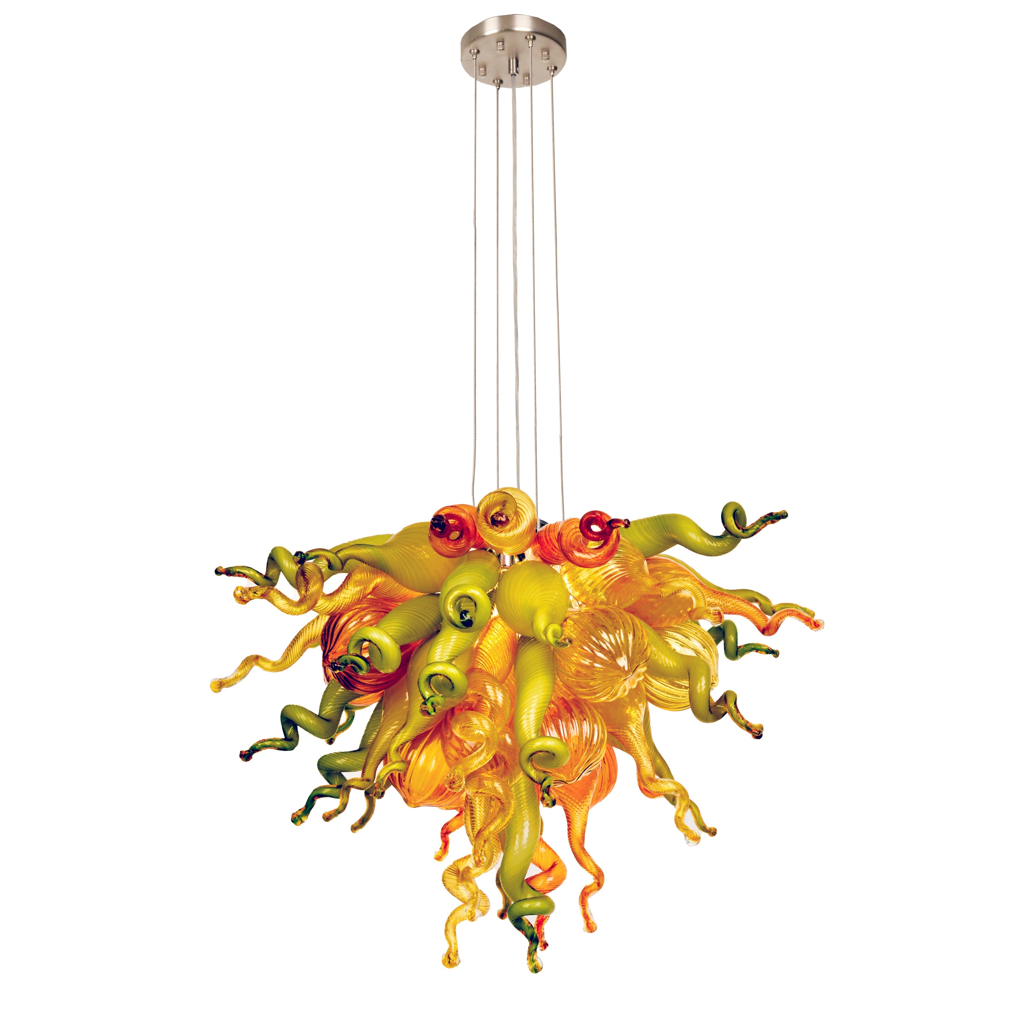 Viz Art Glass Lighting Viz Art Glass ColorSelect East Coast Autumn Small Blown Glass Chandelier