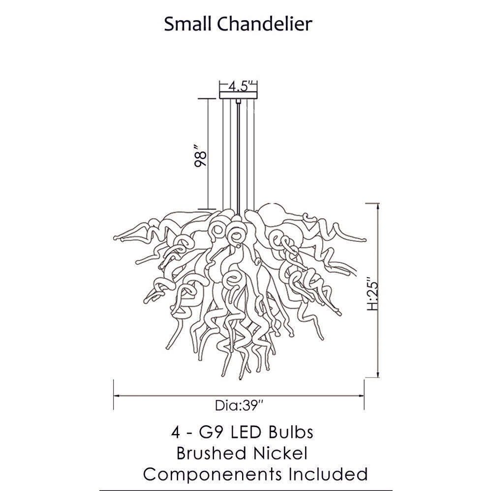 Viz Art Glass Lighting Viz Art Glass ColorSelect East Coast Autumn Small Blown Glass Chandelier