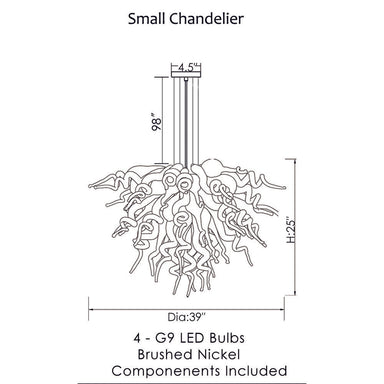 Viz Art Glass Lighting Viz Art Glass ColorSelect Jolla Del Mar Small Blown Glass Chandelier