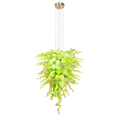 Viz Art Glass Lighting Viz Art Glass ColorSelect Mint Macaroon Tall Blown Glass Chandelier