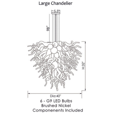 Viz Art Glass Lighting Viz Art Glass ColorSelect Monochrome Large Chandelier