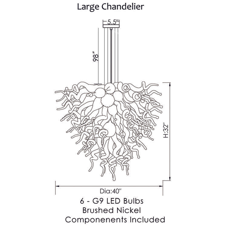Viz Art Glass Lighting Viz Art Glass ColorSelect Monochrome Large Chandelier