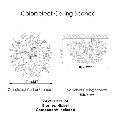 Viz Art Glass Lighting Viz Art Glass ColorSelect Platinum Citrus Blown Glass Ceiling Sconce