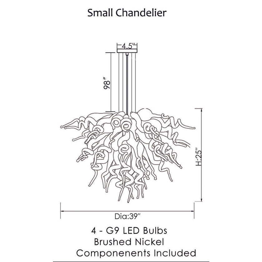 Viz Art Glass Lighting Viz Art Glass ColorSelect Summer Sky Small Chandelier