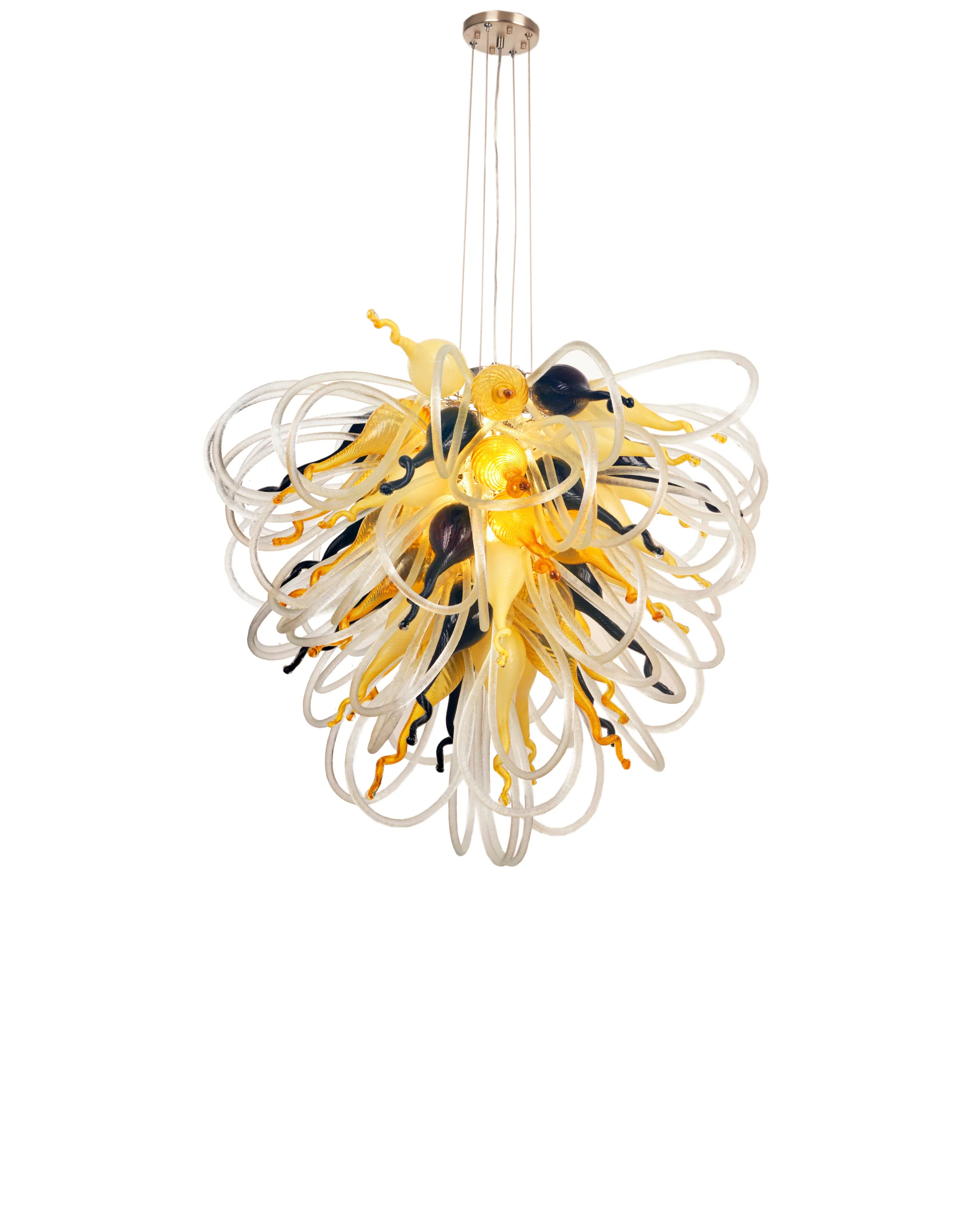 Viz Art Glass Lighting Viz Art Glass Orion Baltic Amber Large Blown Glass Chandelier