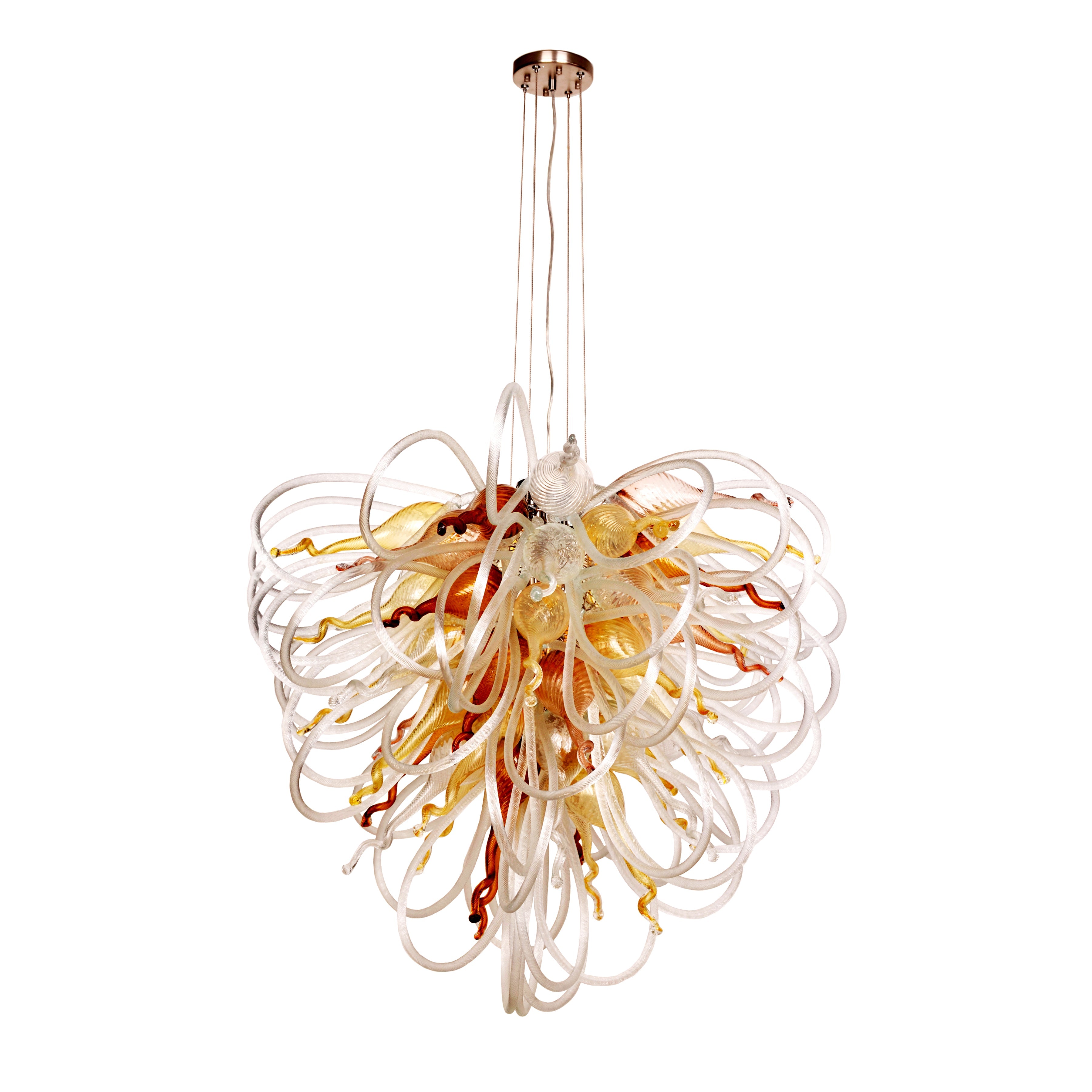 Viz Art Glass Lighting Viz Art Glass Orion Frontier Timber Large Blown Glass Chandelier