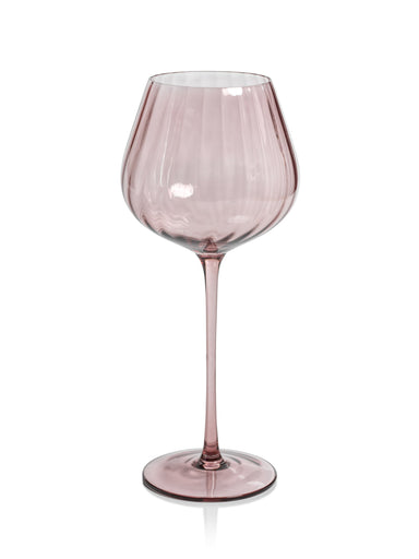 Optic Red Wine Glass with Gold Rim, Set of 4