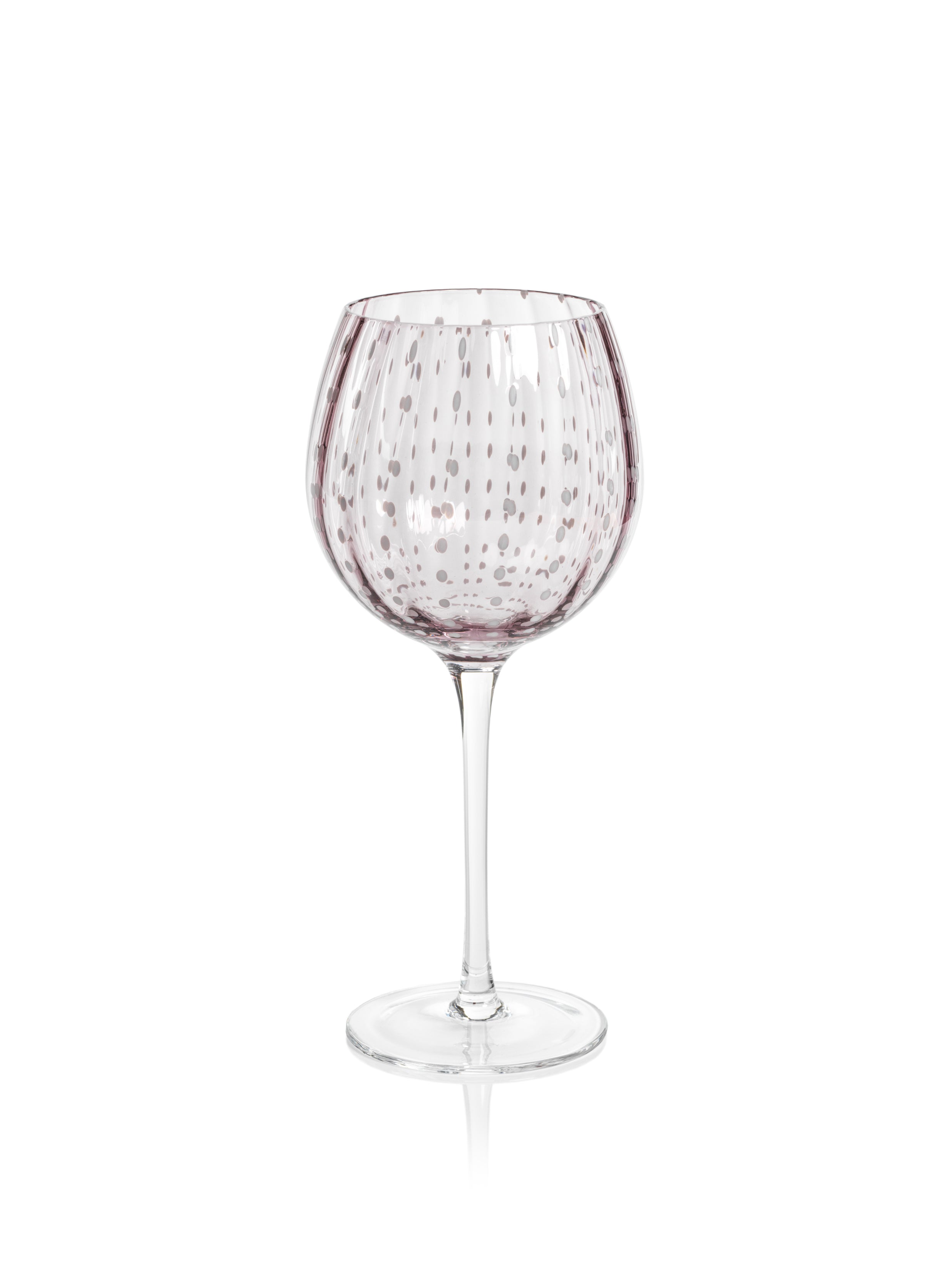 Dionysus Romanian Crystal White Zinfandel Wine Glasses, Set of 4