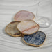 Zodax Giftware Agate Marble Glass Coaster Gold Rim Yellow Orange Tone