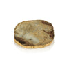 Zodax Giftware Agate Marble Glass Coaster w/ Gold Rim- Brown Tone