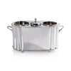 Zodax Giftware Alsace Brass Two Bottle Wine Cooler, Nickel