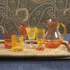 Zodax Home Decor Antibes Glass Pitcher - Orange with Yellow Handle