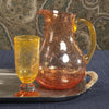 Zodax Home Decor Antibes Glass Pitcher - Orange with Yellow Handle