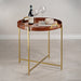 Zodax Giftware Aspen Leather with Brass Handles Round Tray  on Stand