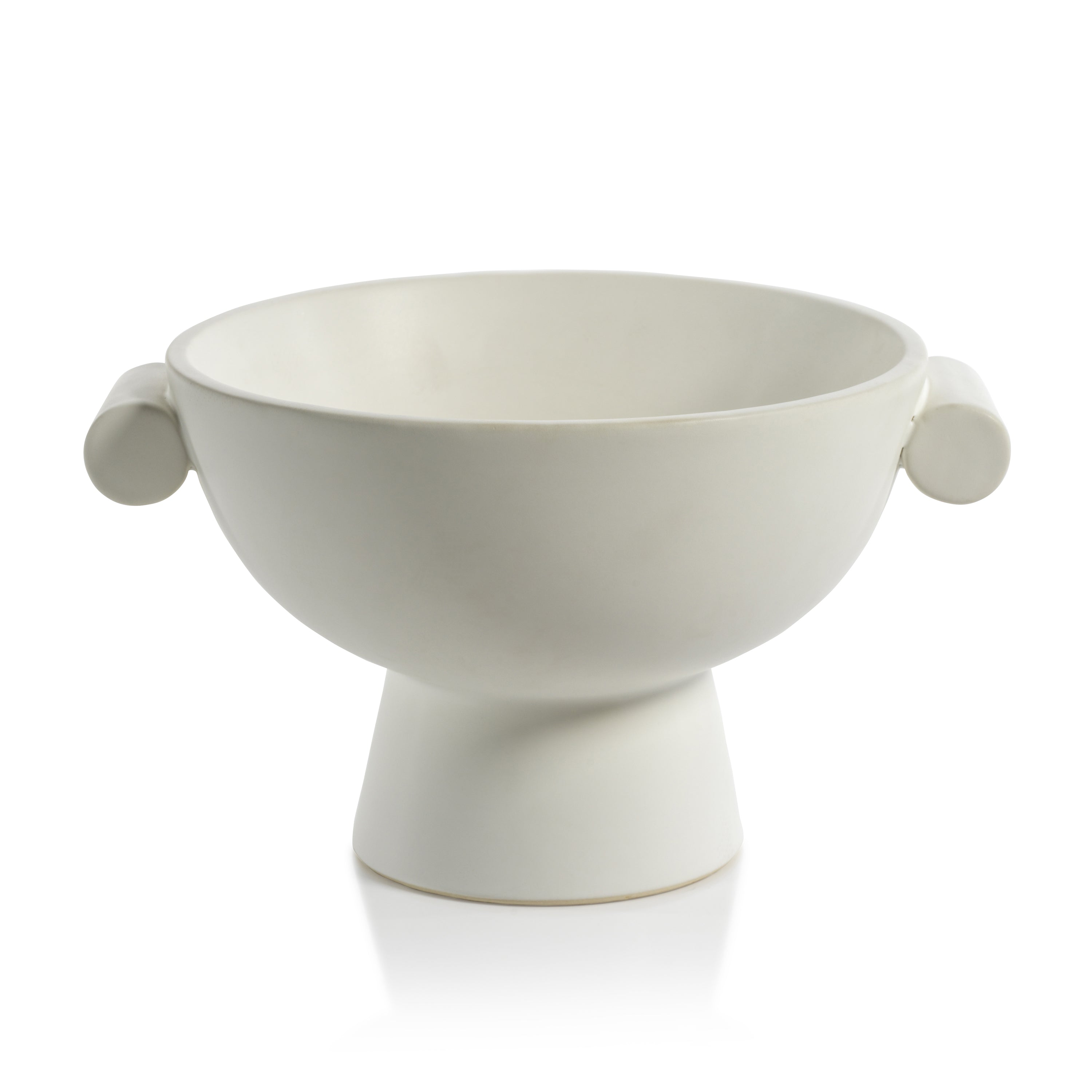 Zodax Home Decor Baden Matt White Ceramic Bowl