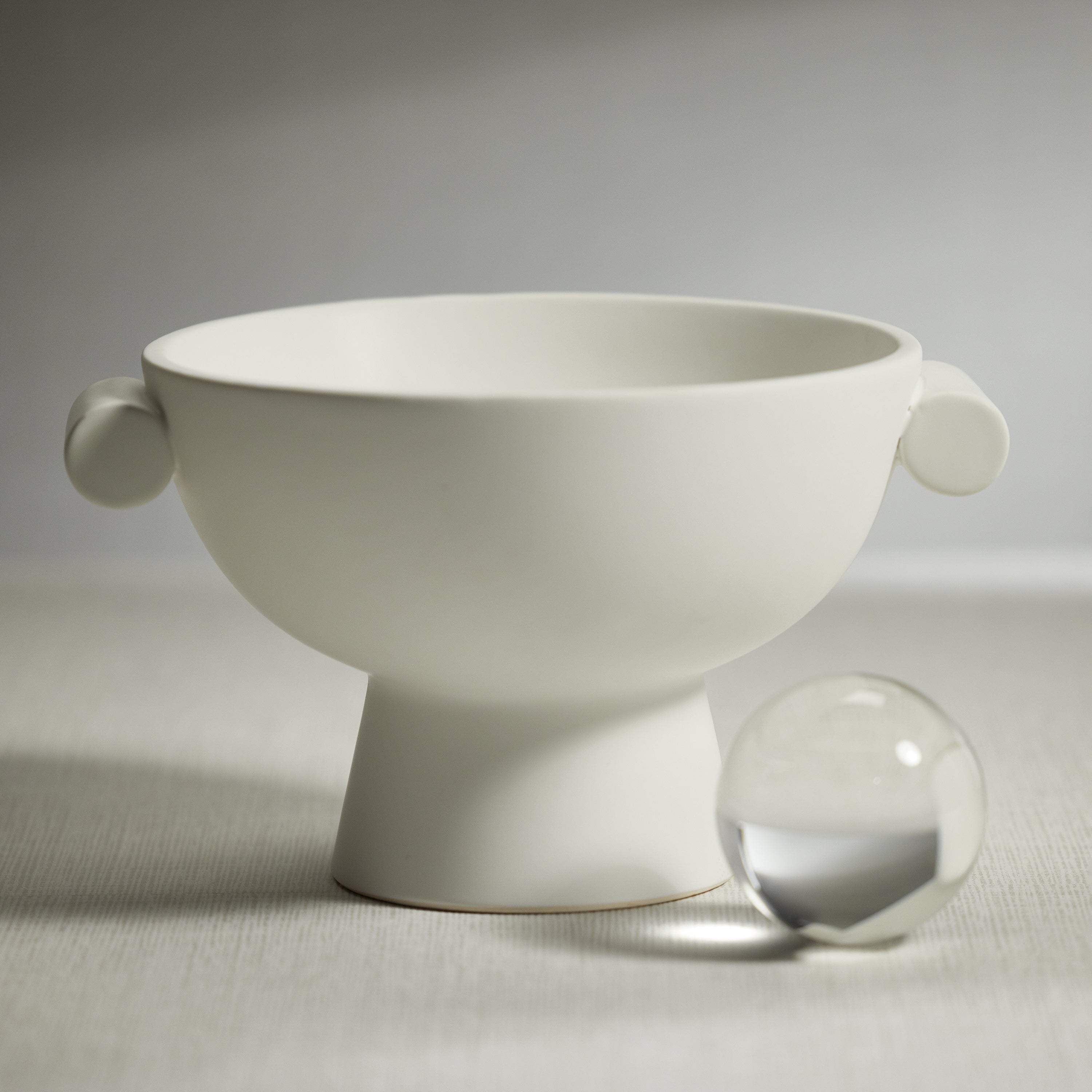 Zodax Home Decor Baden Matt White Ceramic Bowl
