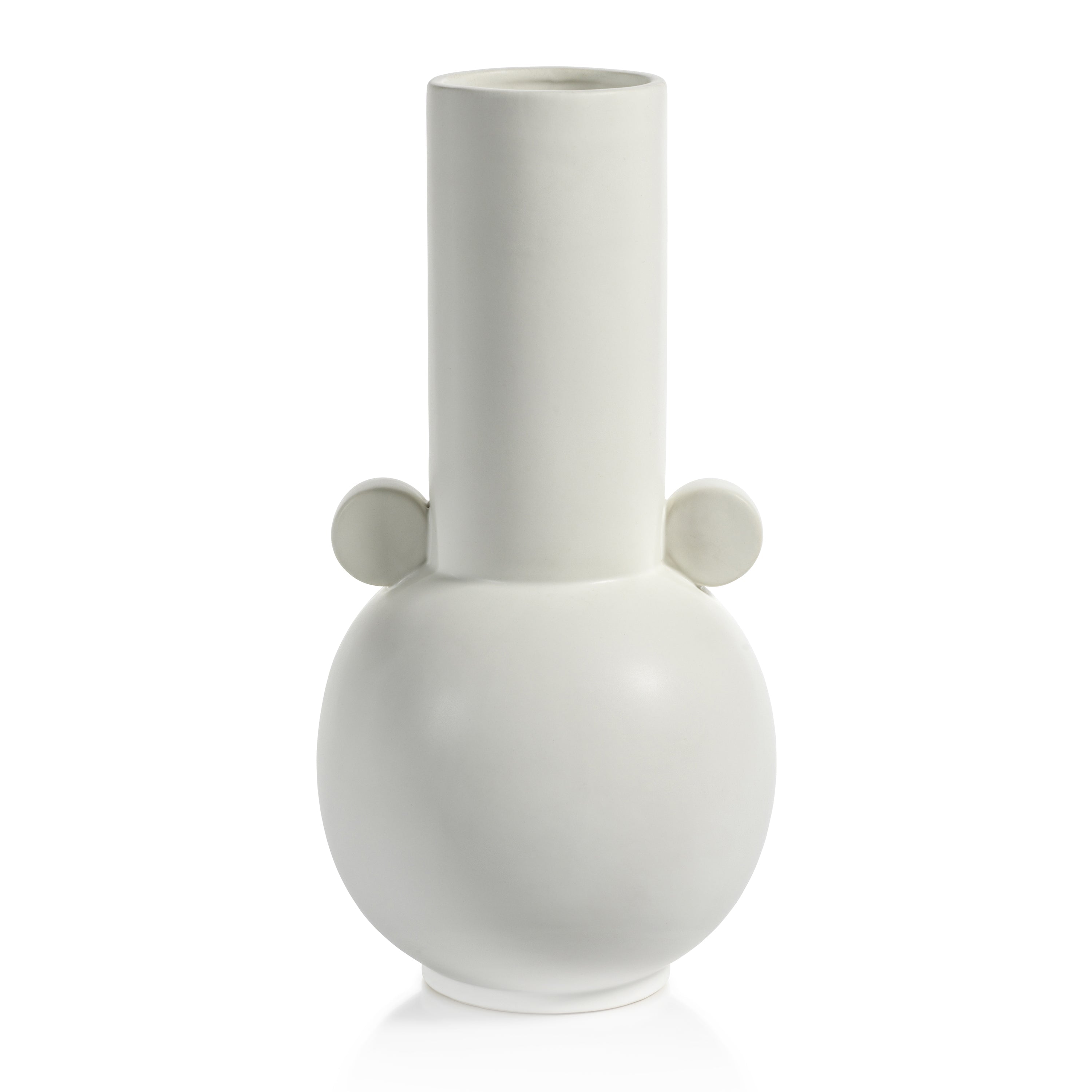 Zodax Furniture Baden Matt White Ceramic Vase