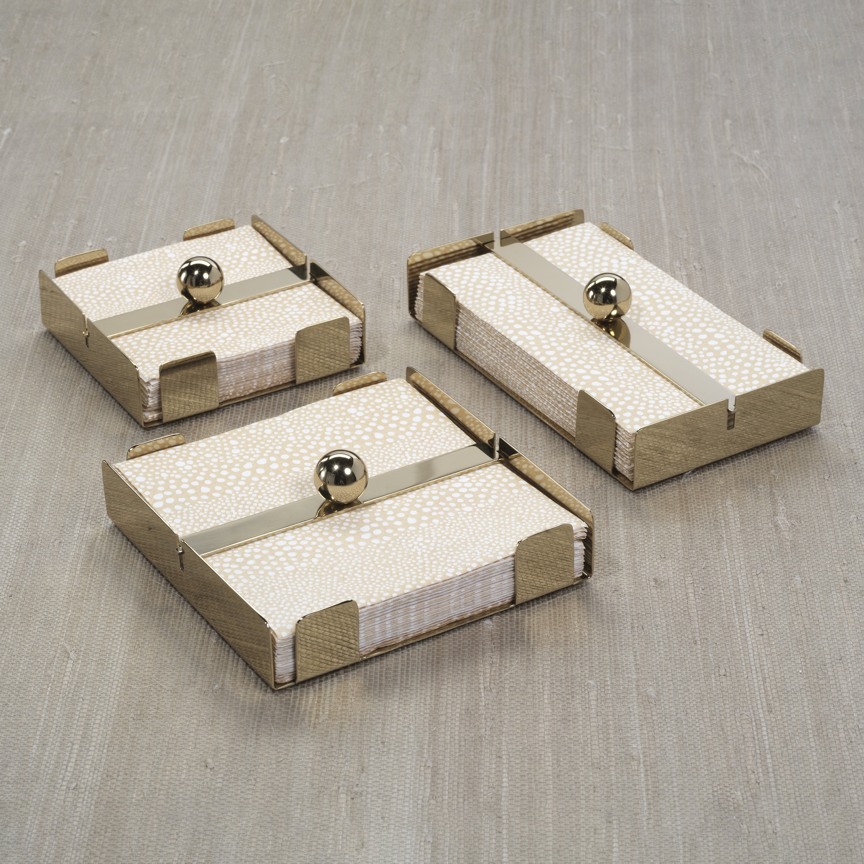 Zodax Giftware Basso Cocktail Napkin Holder - Polished Gold