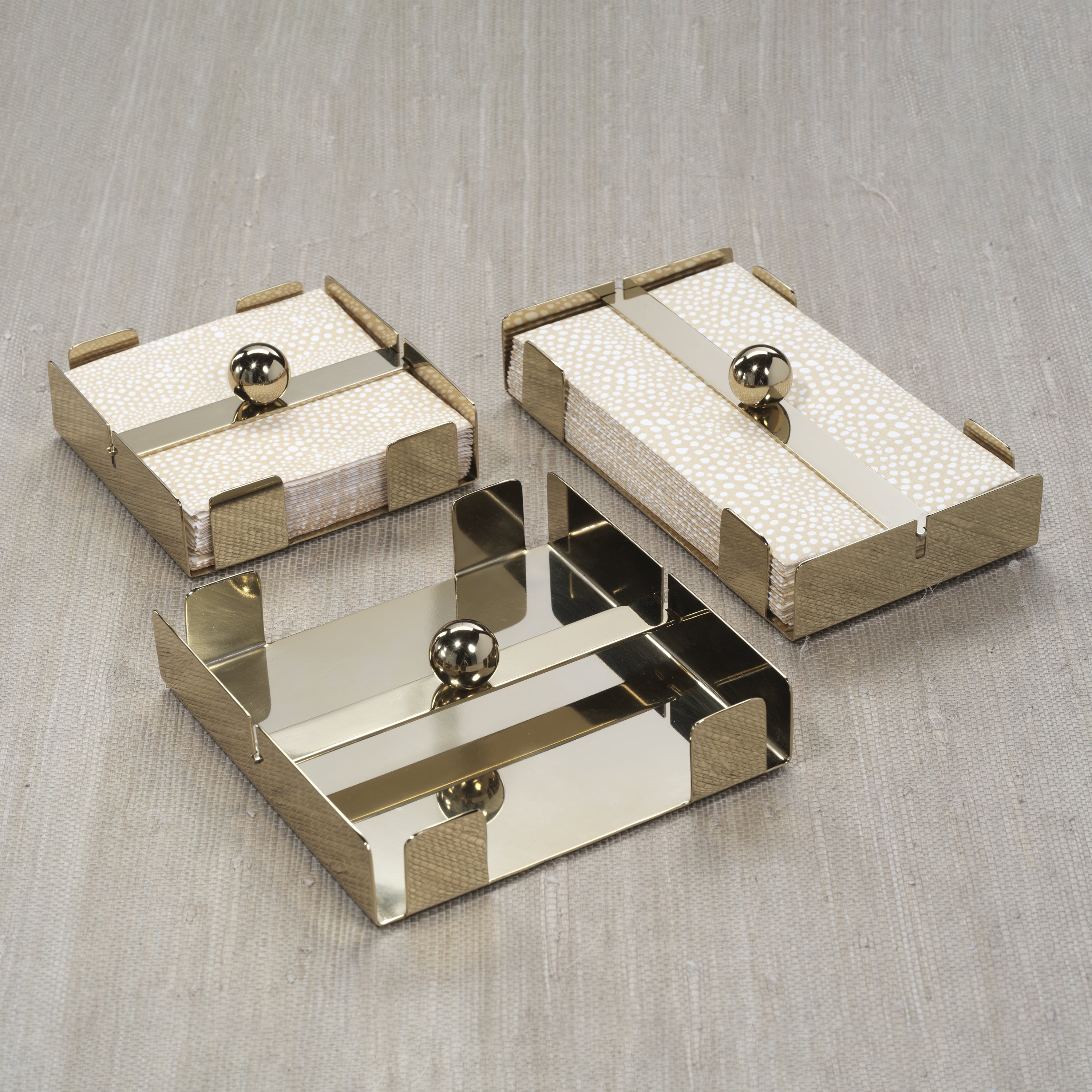 Zodax Giftware Basso Cocktail Napkin Holder - Polished Gold