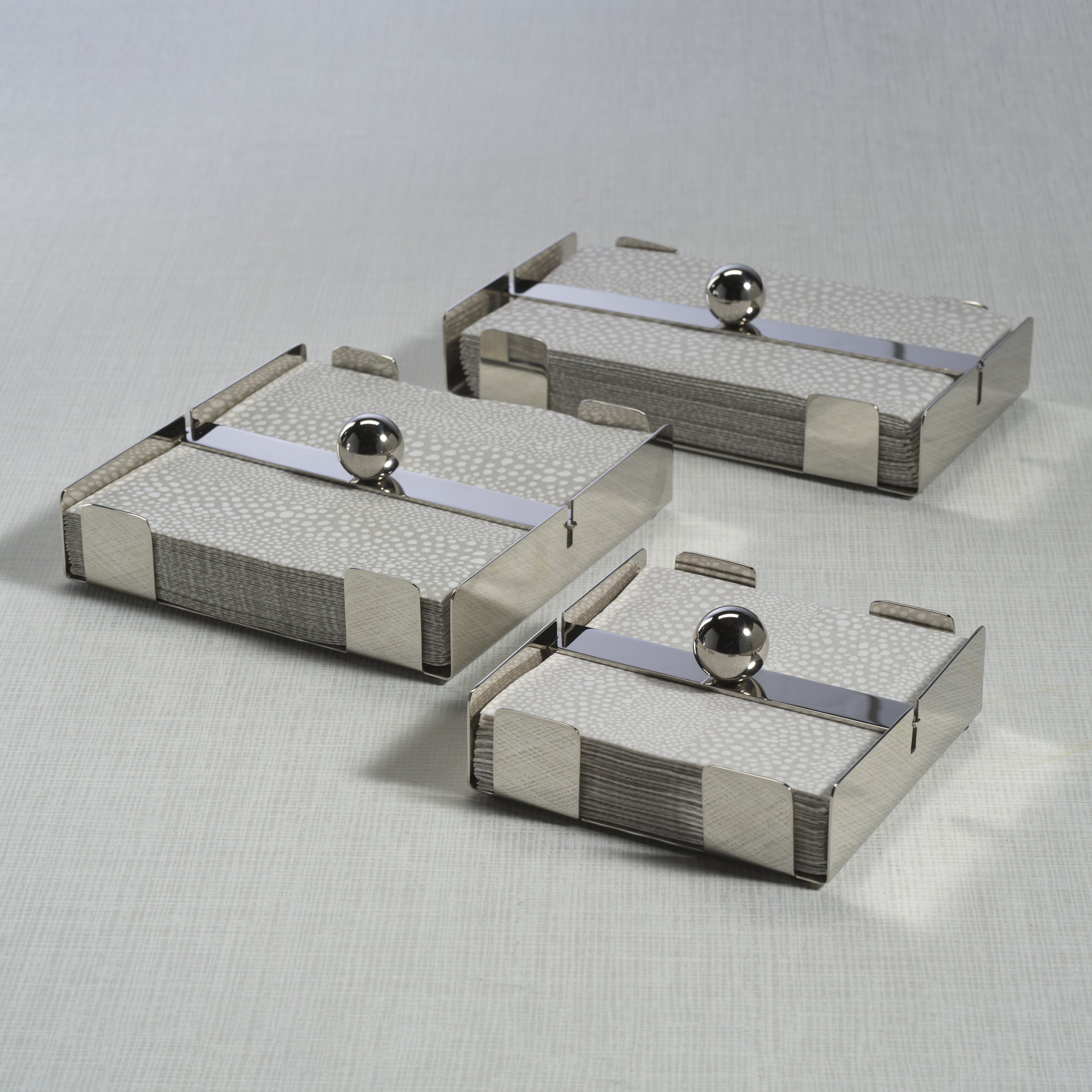 Zodax Giftware Basso Cocktail Napkin Holder - Polished Nickel