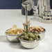 Zodax Giftware Basso Condiment Trio w/ Cocktail Pick Holder- Polished Nickel