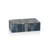 Zodax Home Decor Biarritz Ribbed Blue Bone Inlaid Box-7" x 4.25" x 2"
