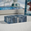 Zodax Home Decor Biarritz Ribbed Blue Bone Inlaid Box-7" x 4.25" x 2"