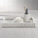 Zodax Furniture Camogli Scalloped White Marble Tray 16" x 10" x 2"