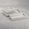 Zodax Furniture Camogli Scalloped White Marble Tray 16" x 10" x 2"