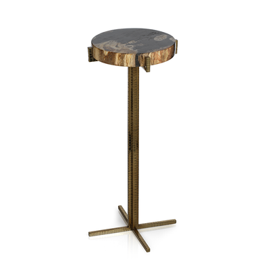 Zodax Furniture Fortaleza Petrified Wood Cocktail Table -Round