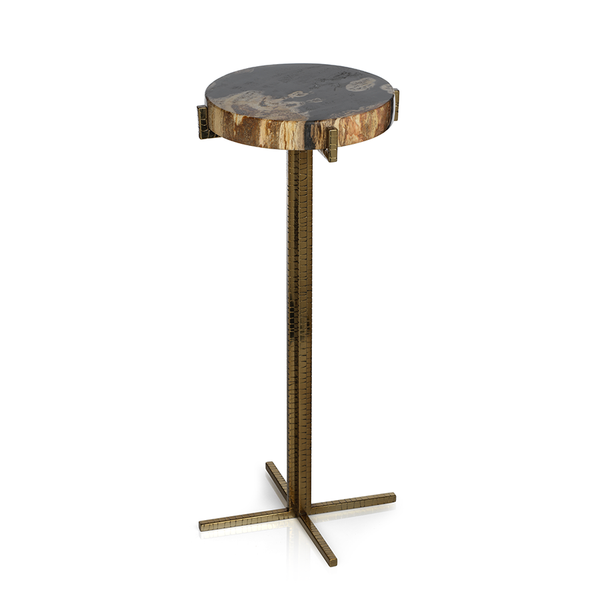 Zodax Furniture Fortaleza Petrified Wood Cocktail Table -Round