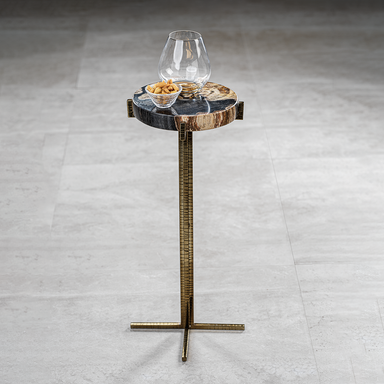 Zodax Furniture Fortaleza Petrified Wood Cocktail Table -Round