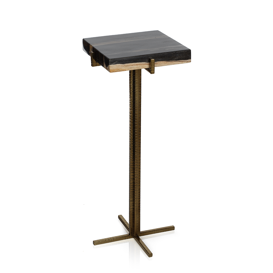 Zodax Furniture Fortaleza Petrified Wood Cocktail Table -Square