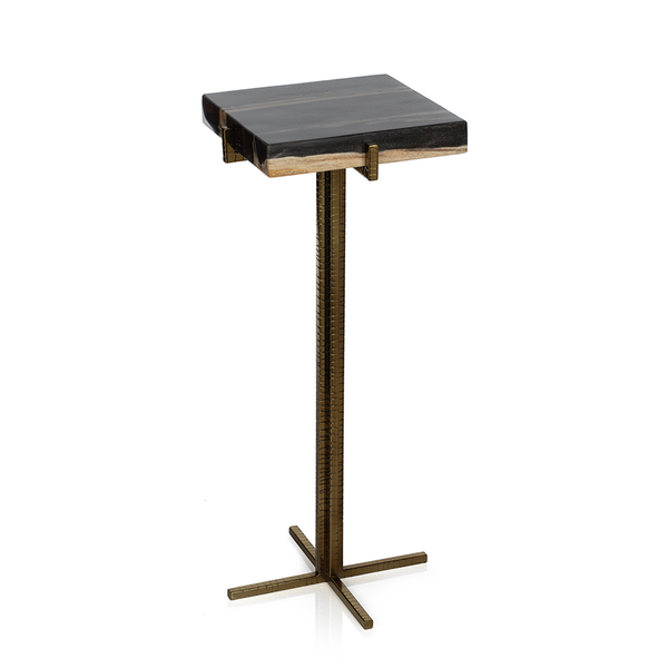 Zodax Furniture Fortaleza Petrified Wood Cocktail Table -Square