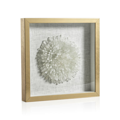 Zodax Furniture Gold Framed Crystal Flower 16" x 16"