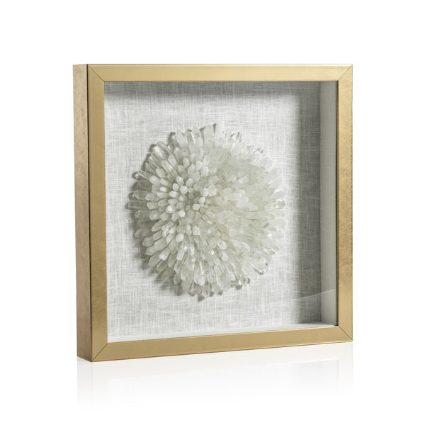 Zodax Furniture Gold Framed Crystal Flower 16" x 16"