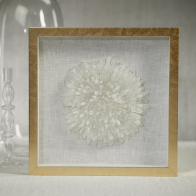 Zodax Furniture Gold Framed Crystal Flower 16" x 16"