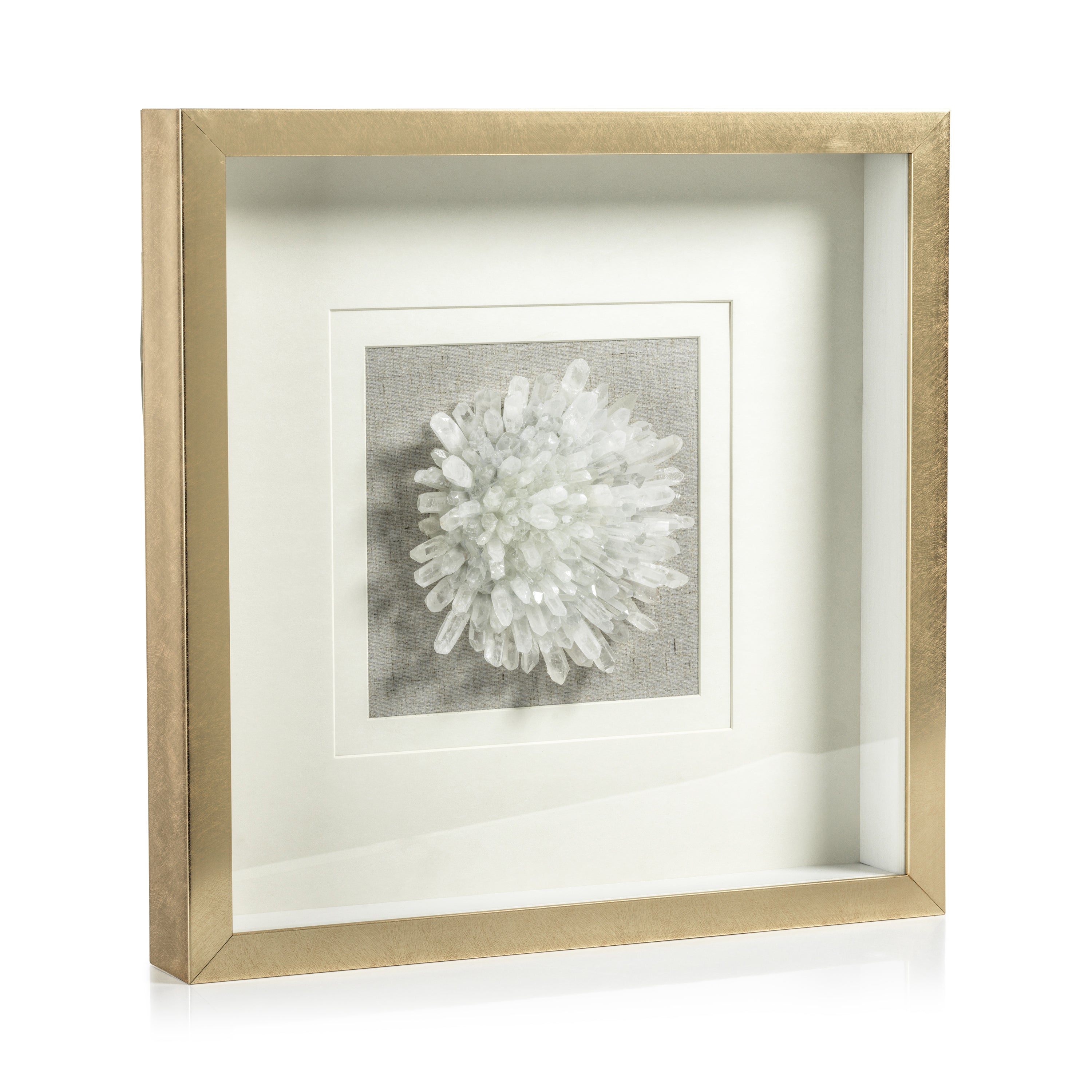 Zodax Furniture Gold Framed Crystal Flower 18" x 18"