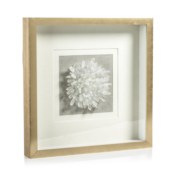 Zodax Furniture Gold Framed Crystal Flower 18" x 18"