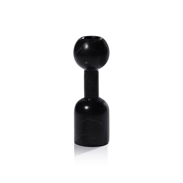 Zodax Home Decor Kyoto Modern Candle Holder - Black Marqunio - 6 in