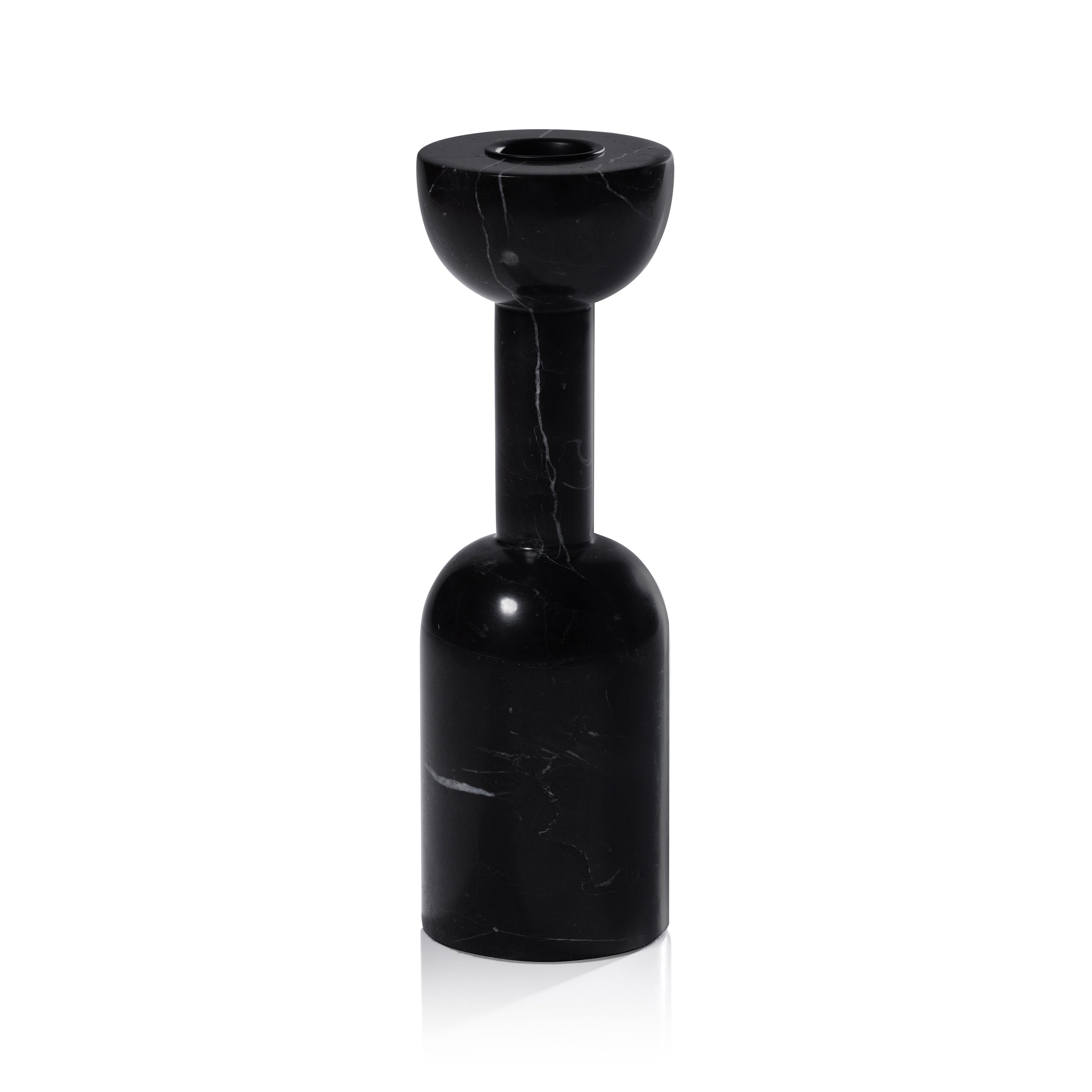 Zodax Home Decor Kyoto Modern Candle Holder - Black Marqunio - 8 in