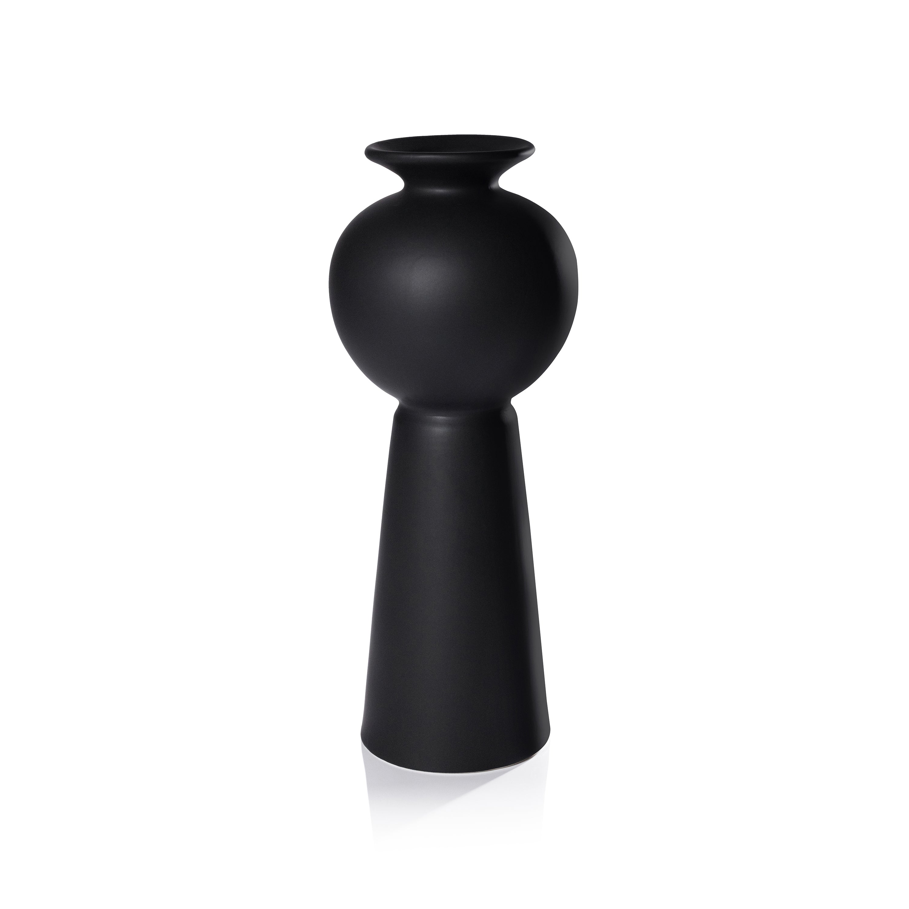 Zodax Home Decor Kyoto Modern Vase - Matte Black - Large